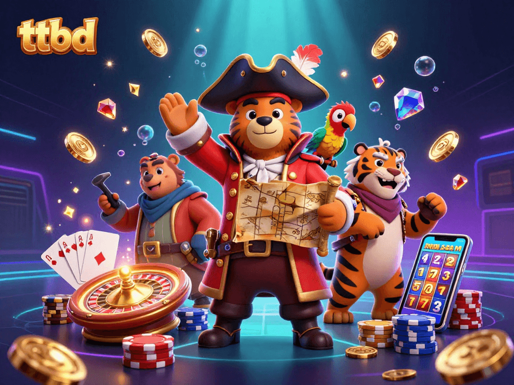 Experience the action of ttbd with exciting characters and dazzling casino elements in a vibrant scene.
