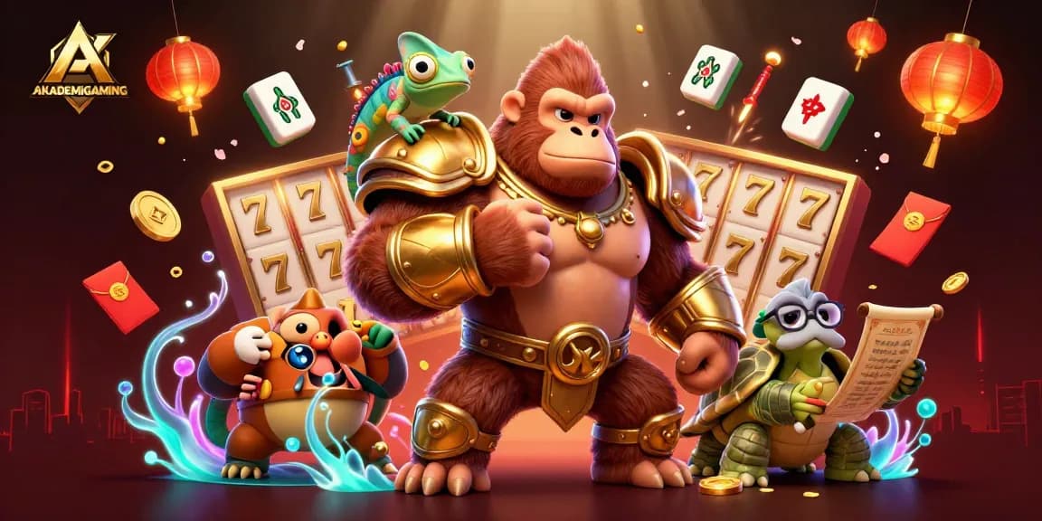 Engage in thrilling games with AKADEMIGAMING, showcasing vibrant 3D characters and dynamic casino action.