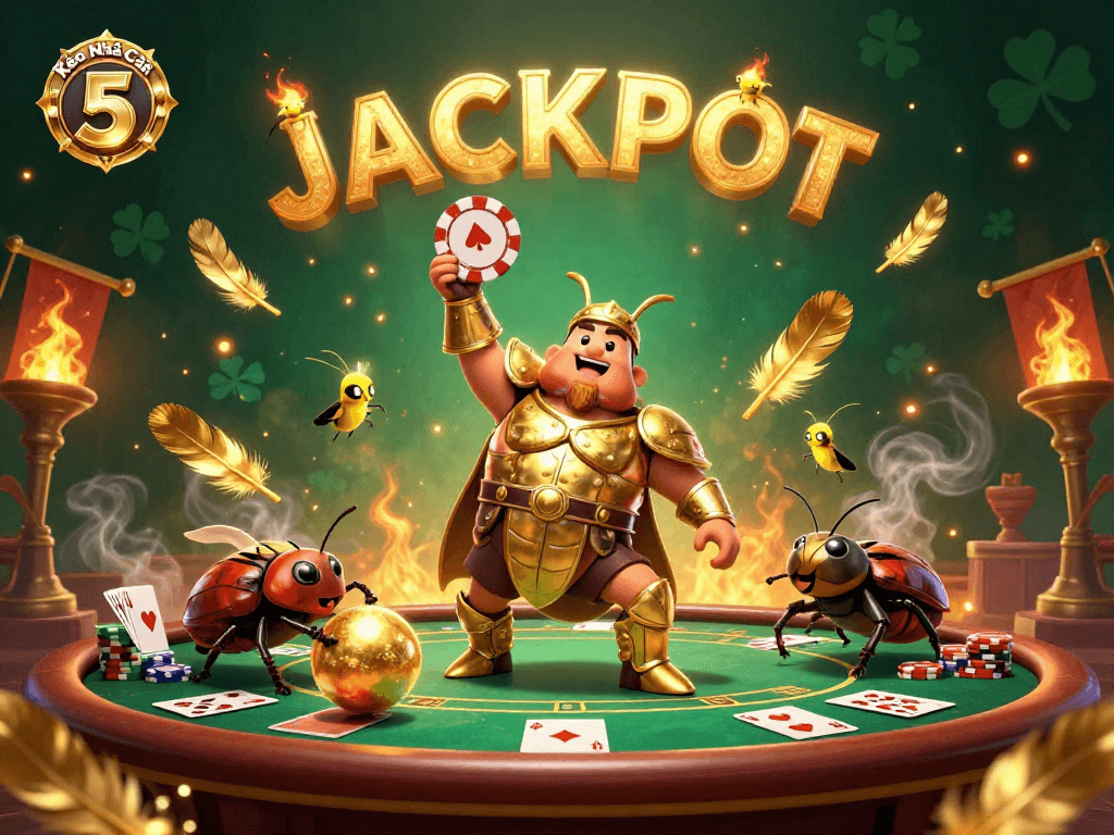 Kèo Nhà Cái 5 celebrates victory in a poker game with bold champions and captivating visuals.