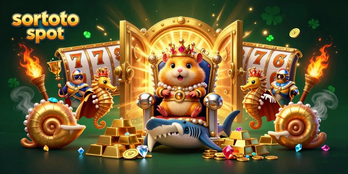 Win big with sortoto slot as the golden hamster king reigns amidst treasures and royal guards.