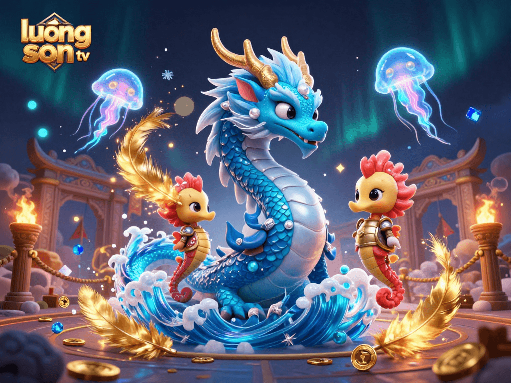 Engage with lương sơn tv's immersive casino experience filled with dragons and vibrant jellyfish