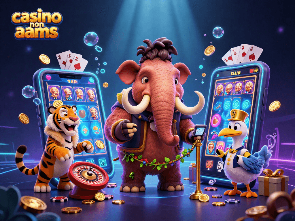 Scopri l'affascinante scena del casino non aams con un mammut bouncer e un tigre VIP.