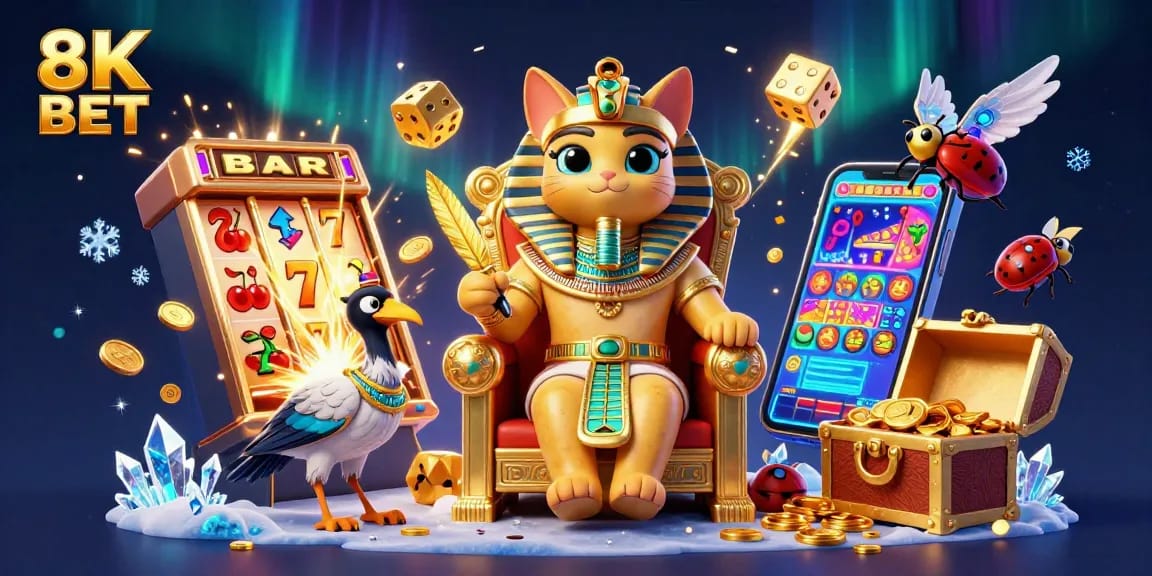 Experience excitement at 8K BET with a vibrant jackpot explosion and engaging casino elements.