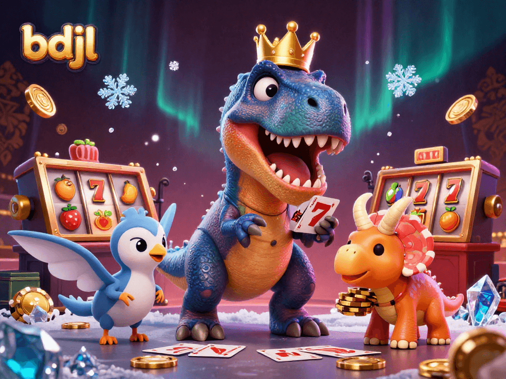 Engage with bdjl's vibrant casino universe featuring friendly dinosaurs and dynamic gaming action.