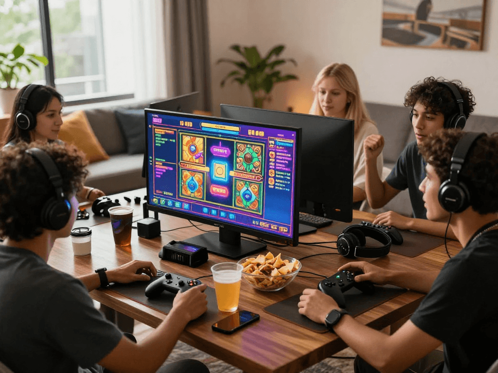 Pengguna jandaslot88 bermain slot online dengan semangat di ruang tamu yang nyaman.