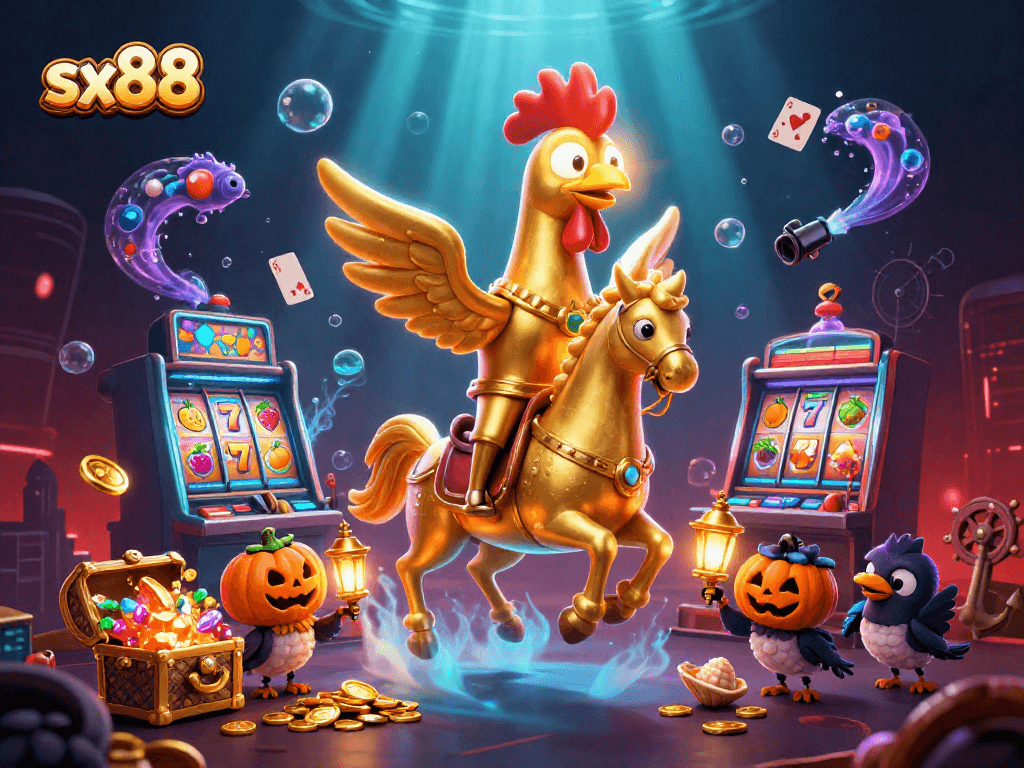 Engage in thrilling gameplay at sx88 with vibrant casino elements and characters in action.