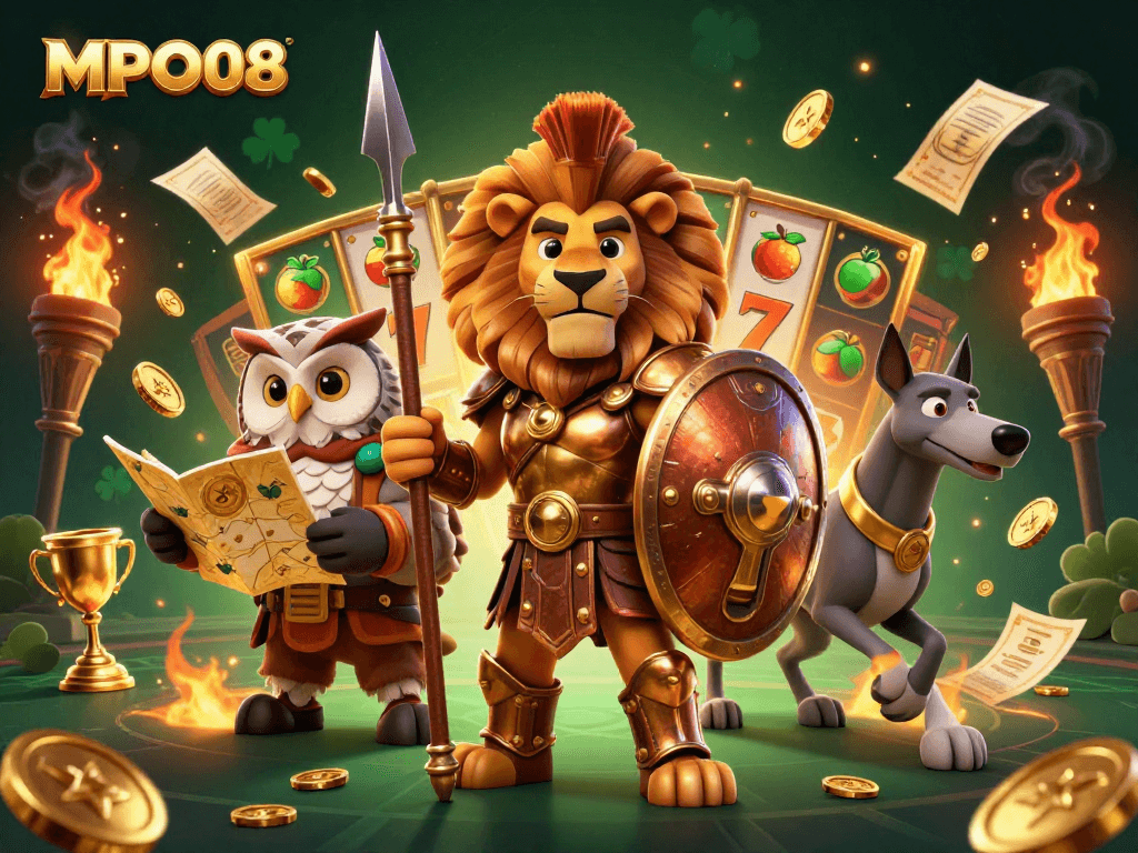 MPO08 engages players in exciting slot games with vibrant 3D animations, heroic characters, and dynamic betting action.