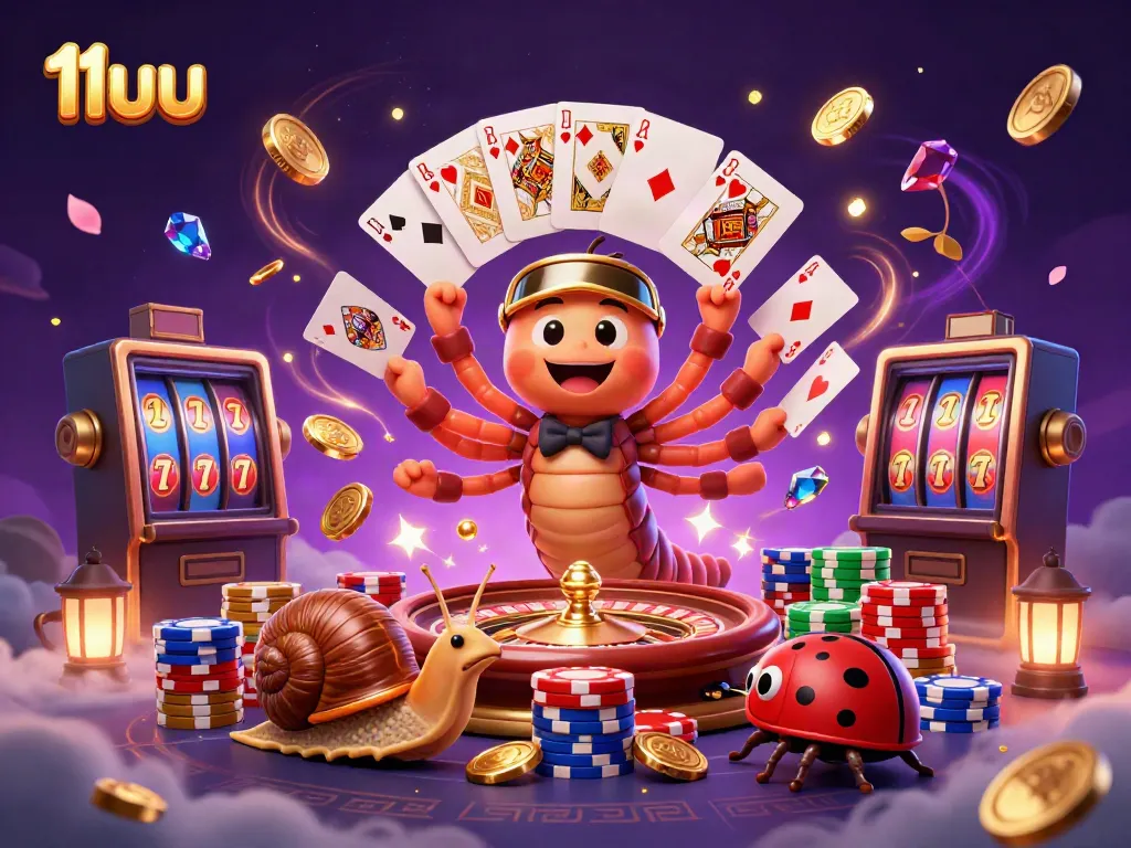 Experience thrilling gameplay at 11uu with our vibrant casino scene featuring animated dealers and sparkling winnings.