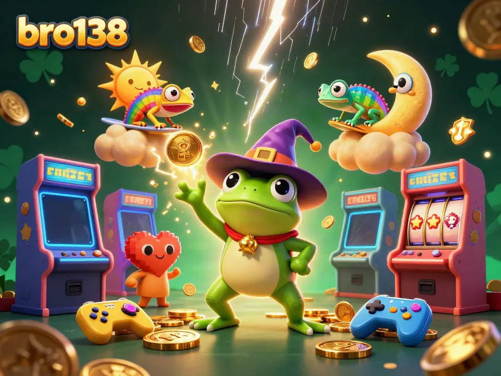 Experience a thrilling casino adventure with bro138 featuring vibrant characters and gaming elements