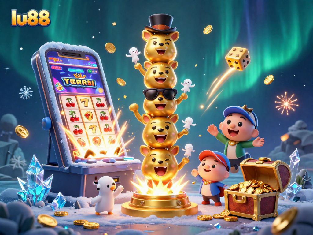 Experience thrilling gameplay with lu88 in this vibrant casino-themed illustration.