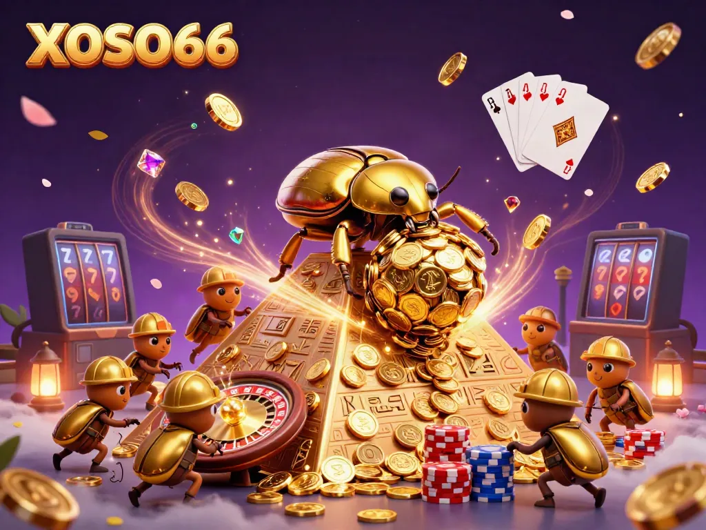 Engage with the vibrant world of XOSO66, capturing a detailed scene of gaming festivities.