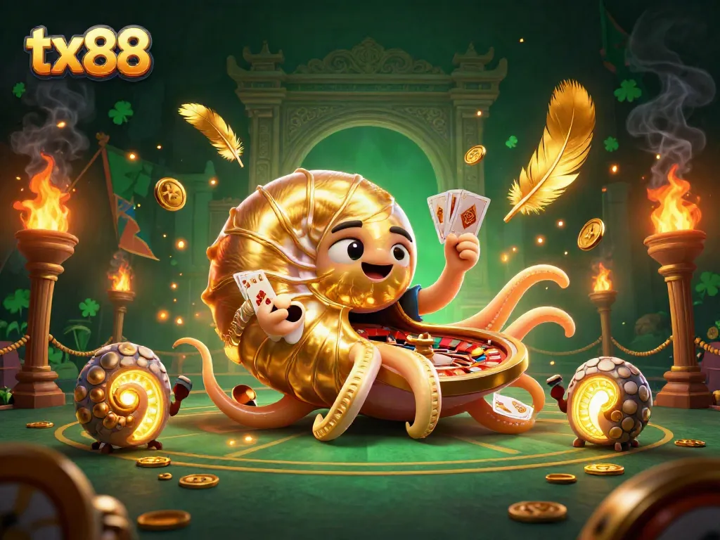 Experience excitement with tx88 at the roulette table, surrounded by glowing treasures and gaming artifacts.