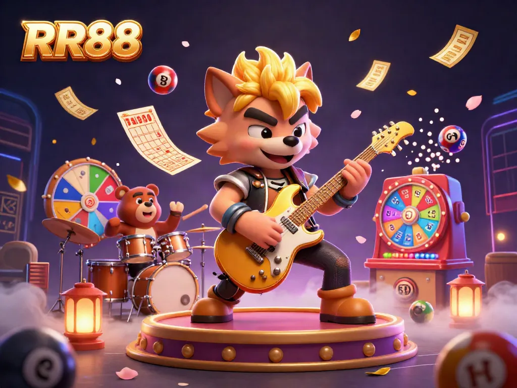 Experience thrilling wins at RR88 with vibrant casino elements and engaging characters.