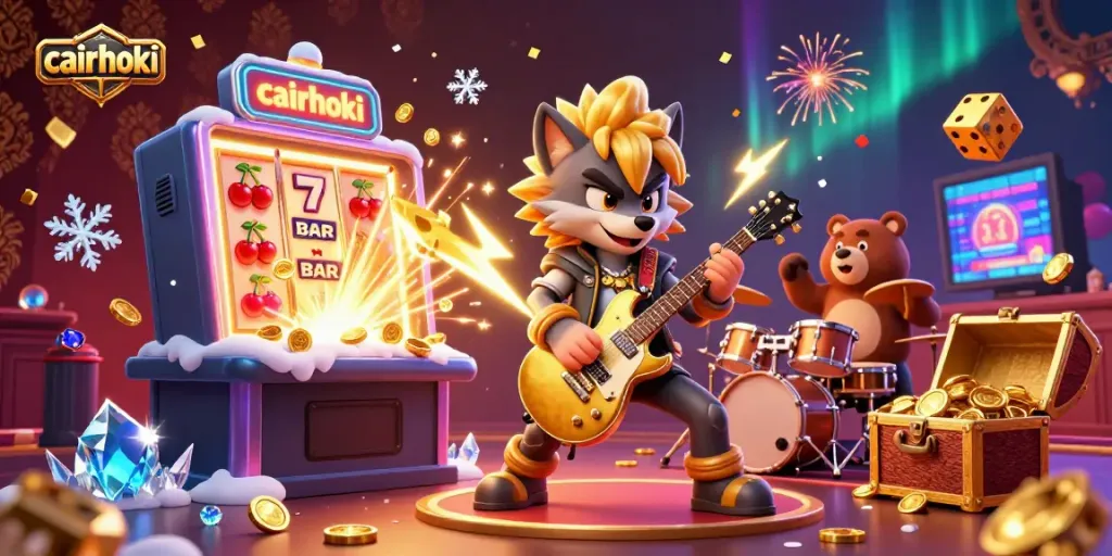 Menangkan slot di cairhoki dengan wolf rockstar dan beruang drummer di panggung kasino.