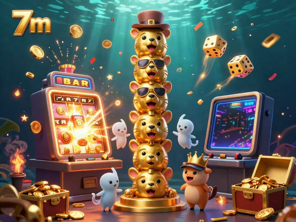 Experience thrilling moments with the lively 7m casino illustration showcasing dynamic gaming elements.