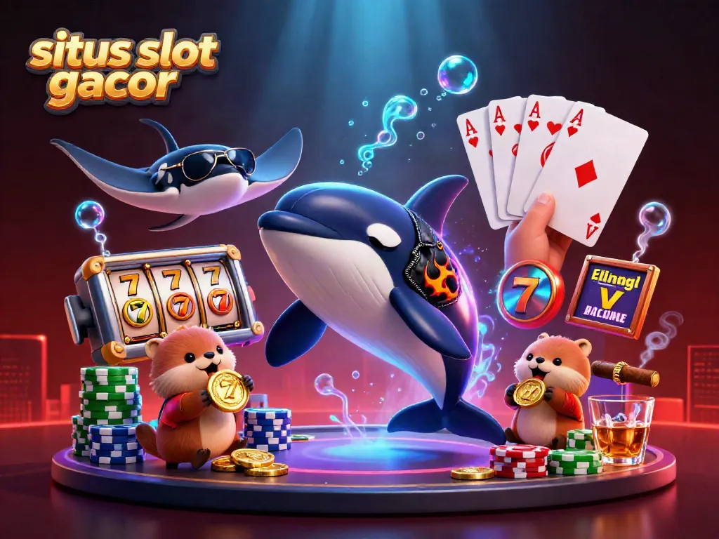 Menghadirkan pengalaman situs slot gacor dengan karakter kartun dan elemen mesin slot yang penuh warna.