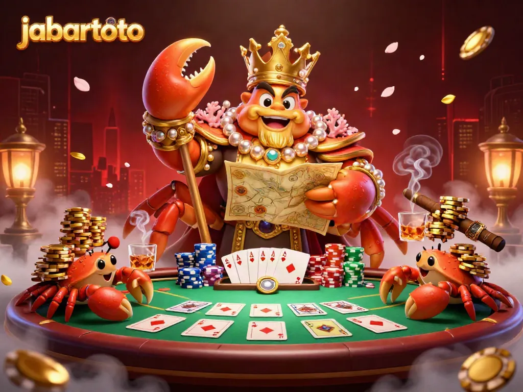 Jabartoto menampilkan karnaval slot yang megah, dengan krustasea emas dan kekayaan kasino yang berkilau.