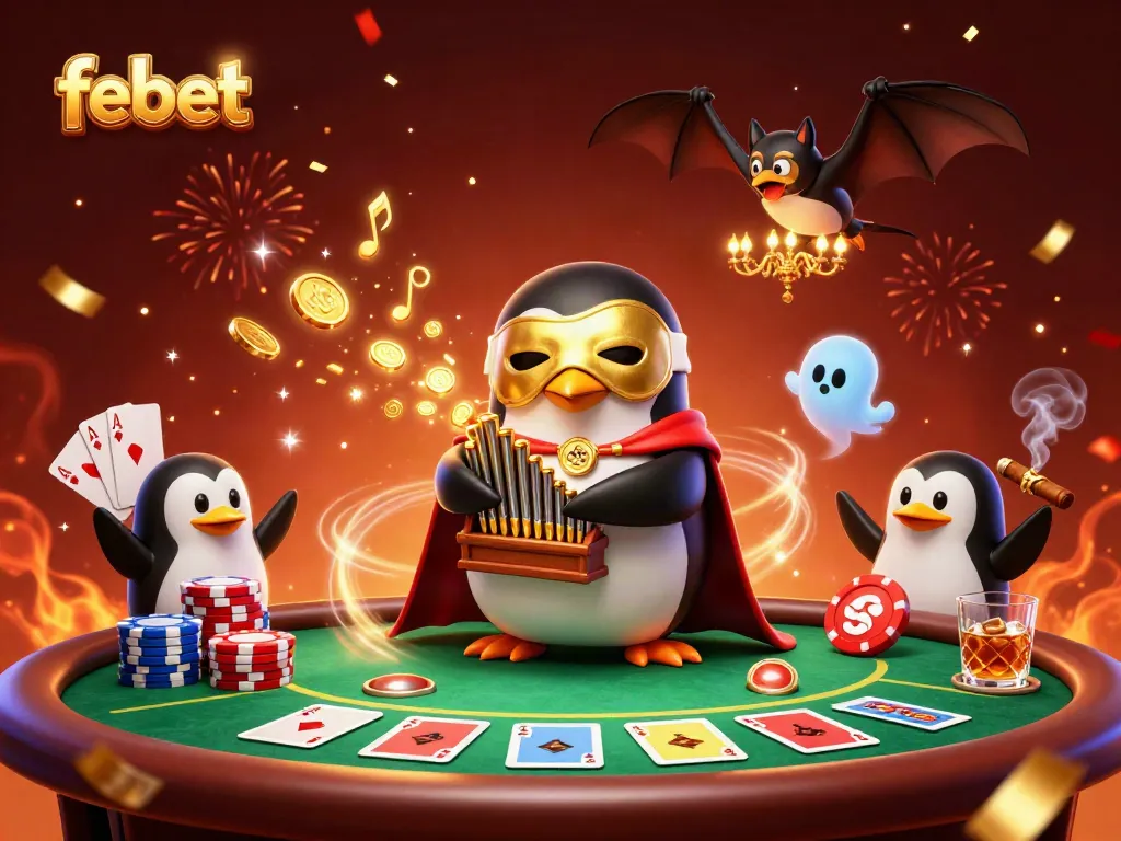 Experience the thrilling world of febet with a charming casino-themed scene showcasing vibrant gaming elements.
