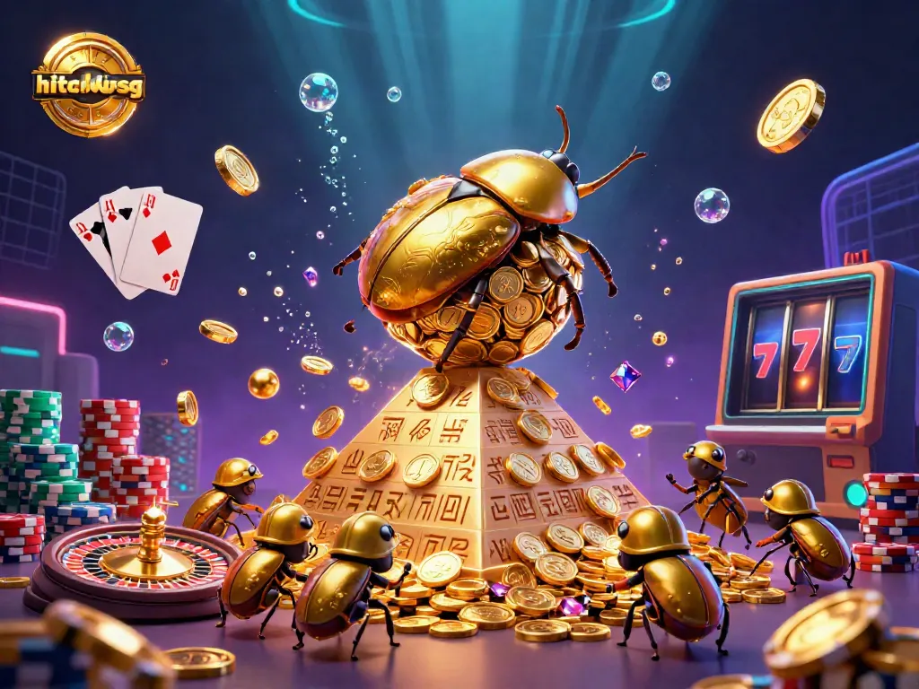 Experience the excitement of hitclubsg with vibrant casino elements in a dazzling 3D scene.