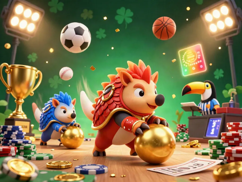Experience the excitement of LGODEWA with a vibrant scene of rival pangolins competing in a thrilling casino game.