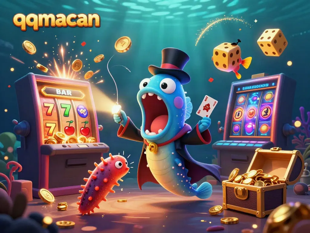 Experience thrilling fun with qqmacan's underwater casino magic featuring vibrant characters and enchanting elements.
