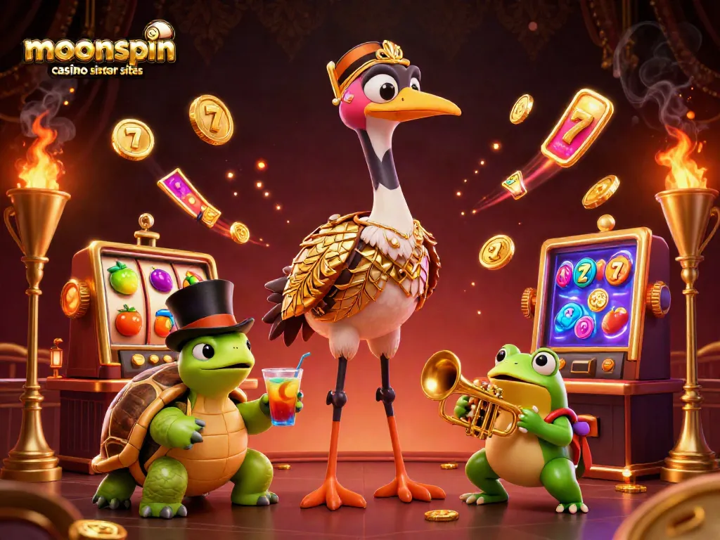 Engage with moonspin casino sister sites through captivating 3D illustrations of casino-themed characters and elements.