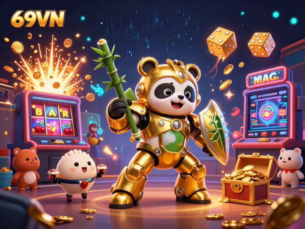 Experience the thrill of 69VN with a colorful dynamic casino scene full of jackpots and gaming excitement.