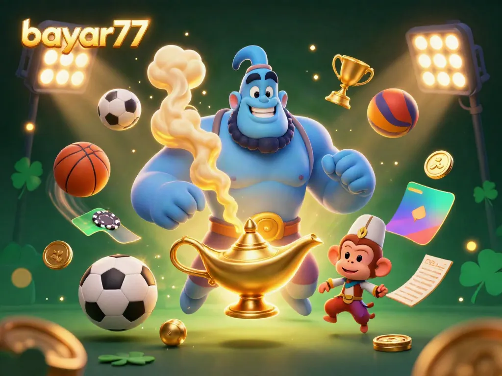 Experience seamless gaming with bayar77 and its dynamic gaming elements in an immersive illustration.