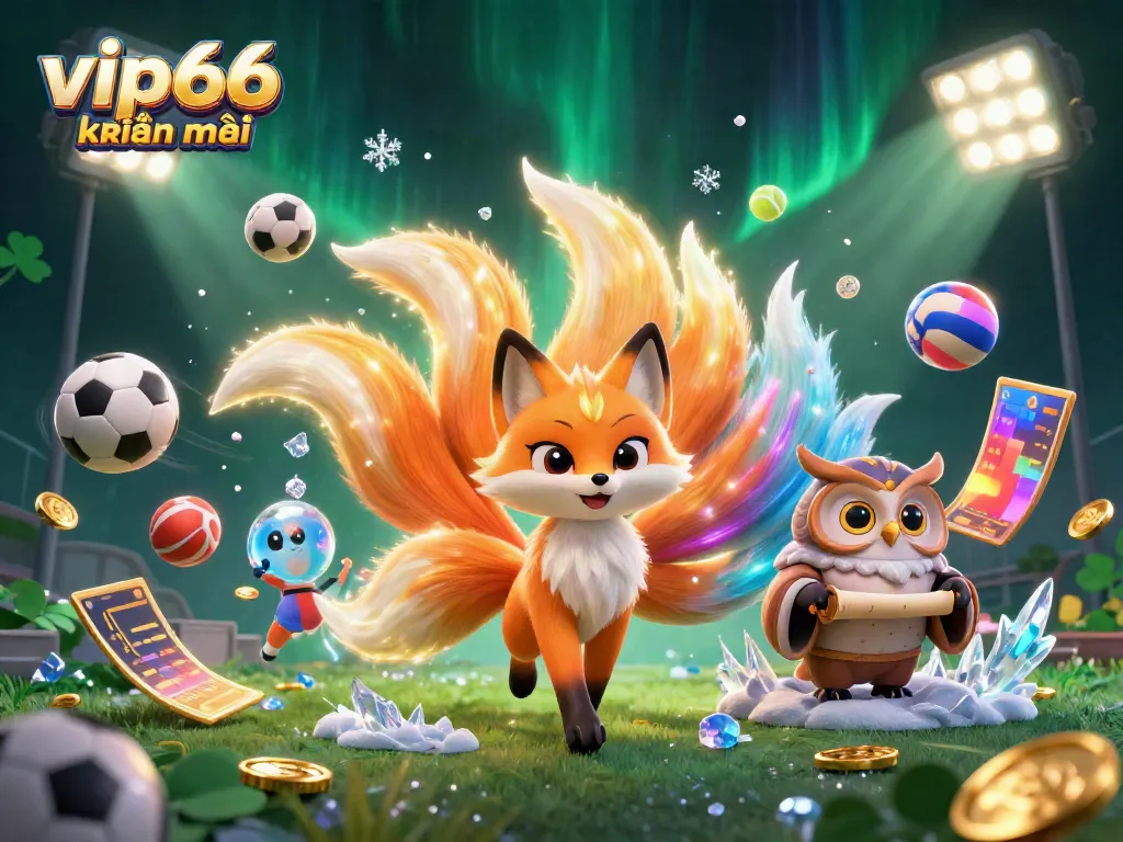 Experience thrilling vip66 khuyến mãi bonuses with vibrant casino characters and dynamic sports elements in action.