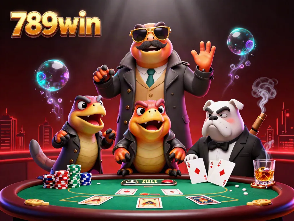 Three raptors in a trench coat trying to enter the VIP area at 789win casino, showcasing poker elements.