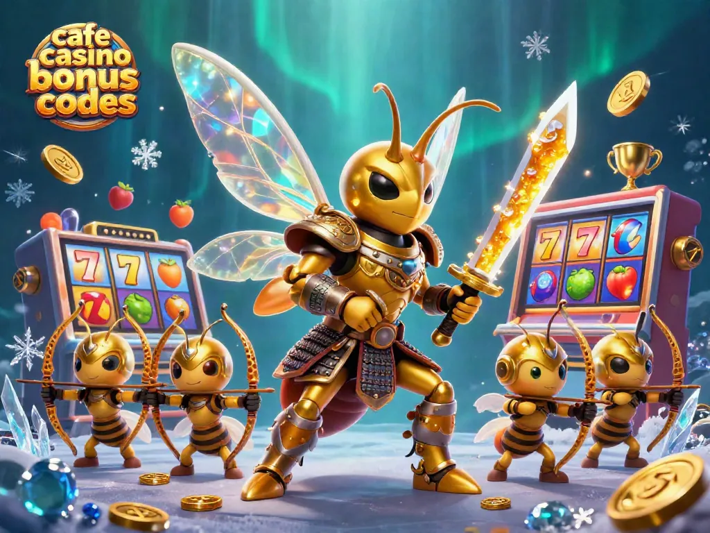 Claim your bonuses with cafe casino bonus codes in this vibrant 3D casino scene featuring exciting gaming elements.