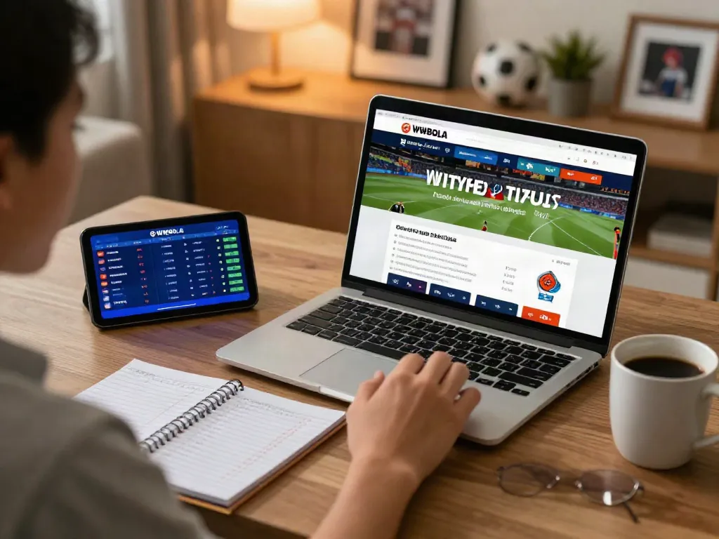 Engaged user exploring WWBOLA for high odds betting in a cozy sports-themed setting.