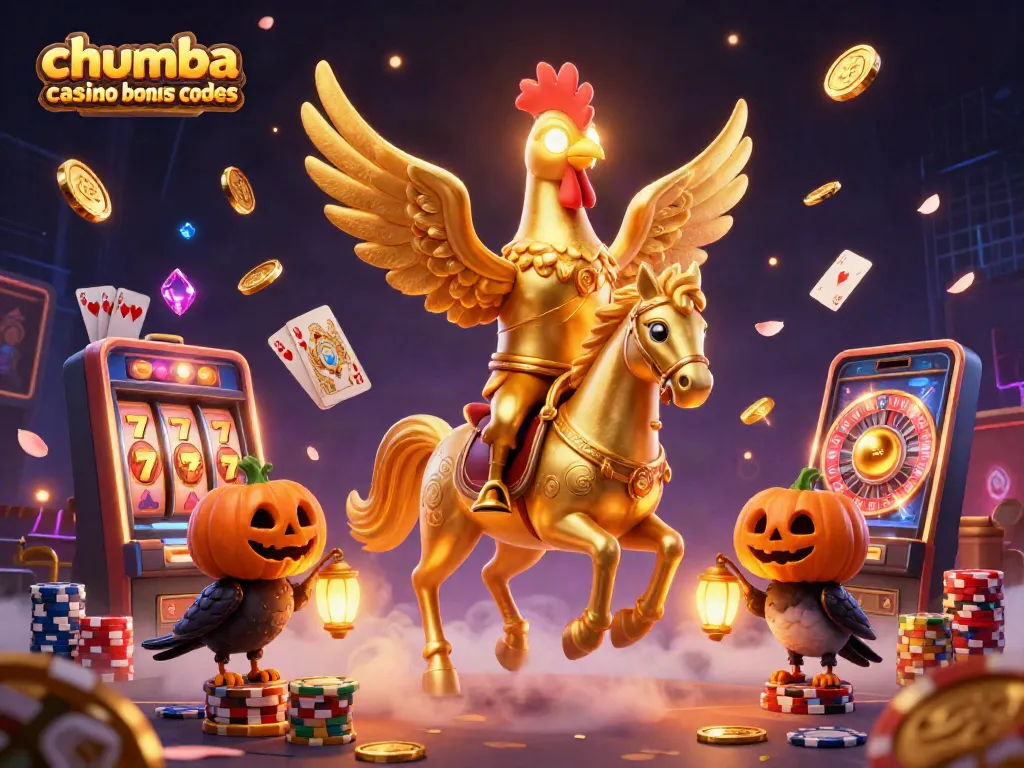 Engage with chumba casino bonus codes in this vibrant 3D casino illustration featuring lucky slot reels.