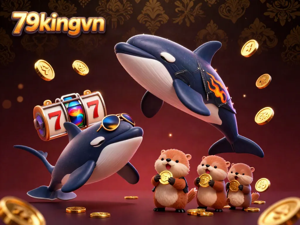 79kingvn showcases casino excitement through lively characters and golden coins, highlighting the joy of gaming.