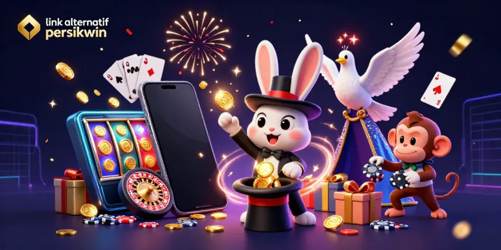 Menangkan slot dengan link alternatif persikwin yang menyajikan ilustrasi kasino yang hidup dan berenergi.