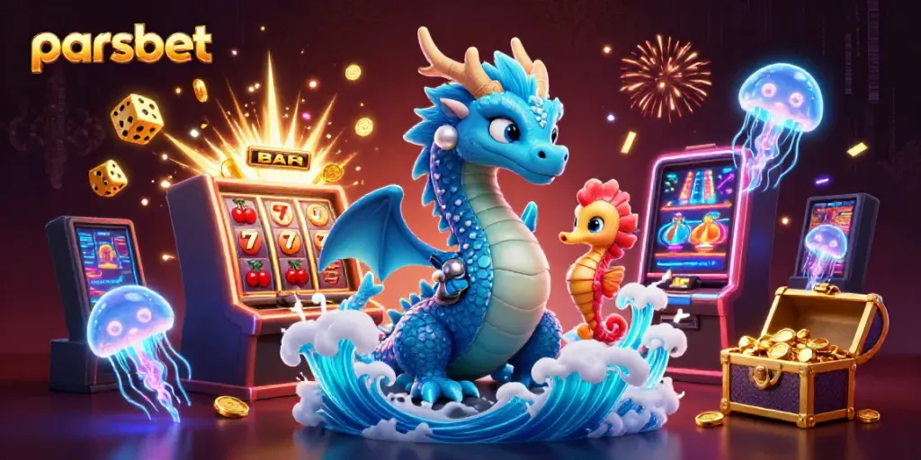 Parsbet ile heyecan dolu bir casinoda kazanç sağlama anını yansıtan 3D illüstrasyon.
