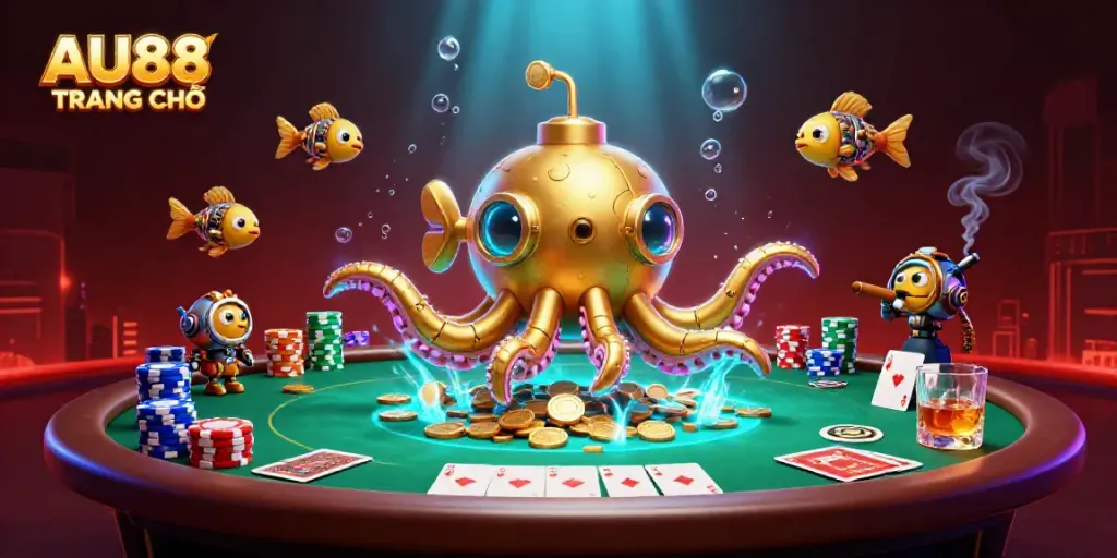 Engage with thrilling winnings at AU88 TRANG CHỦ, a vibrant casino scene filled with poker excitement.