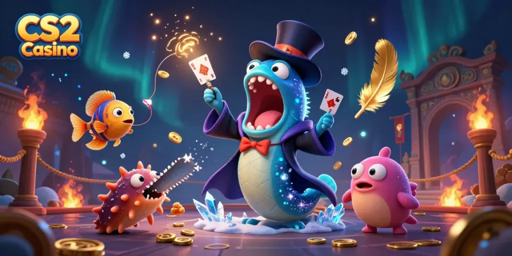 Experience thrilling card tricks in the vibrant world of CS2 Casino featuring sea creatures and captivating gameplay.