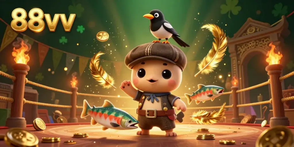 Engage in 88vv's vibrant casino experience with charming characters and dynamic gambling elements.