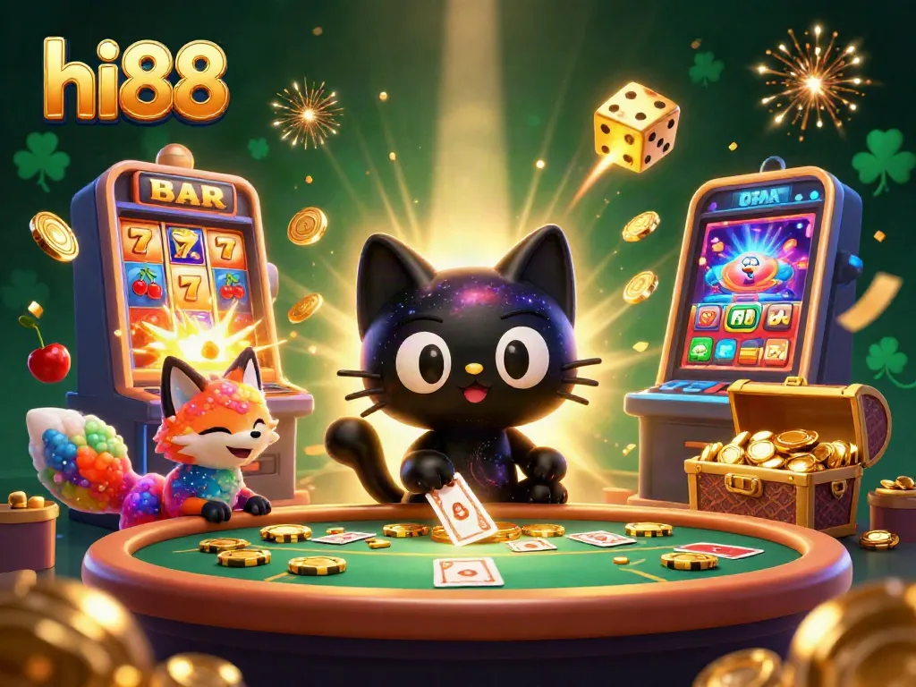 hi88 engages players with cosmic allure at a vibrant casino scene filled with slots and jackpots.