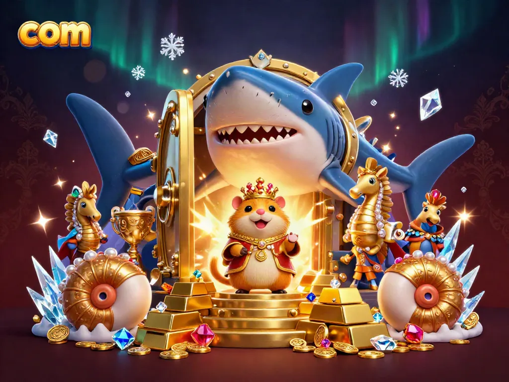 Engage in thrilling casino action with com – a vibrant illustration of a hamster king surrounded by treasures.