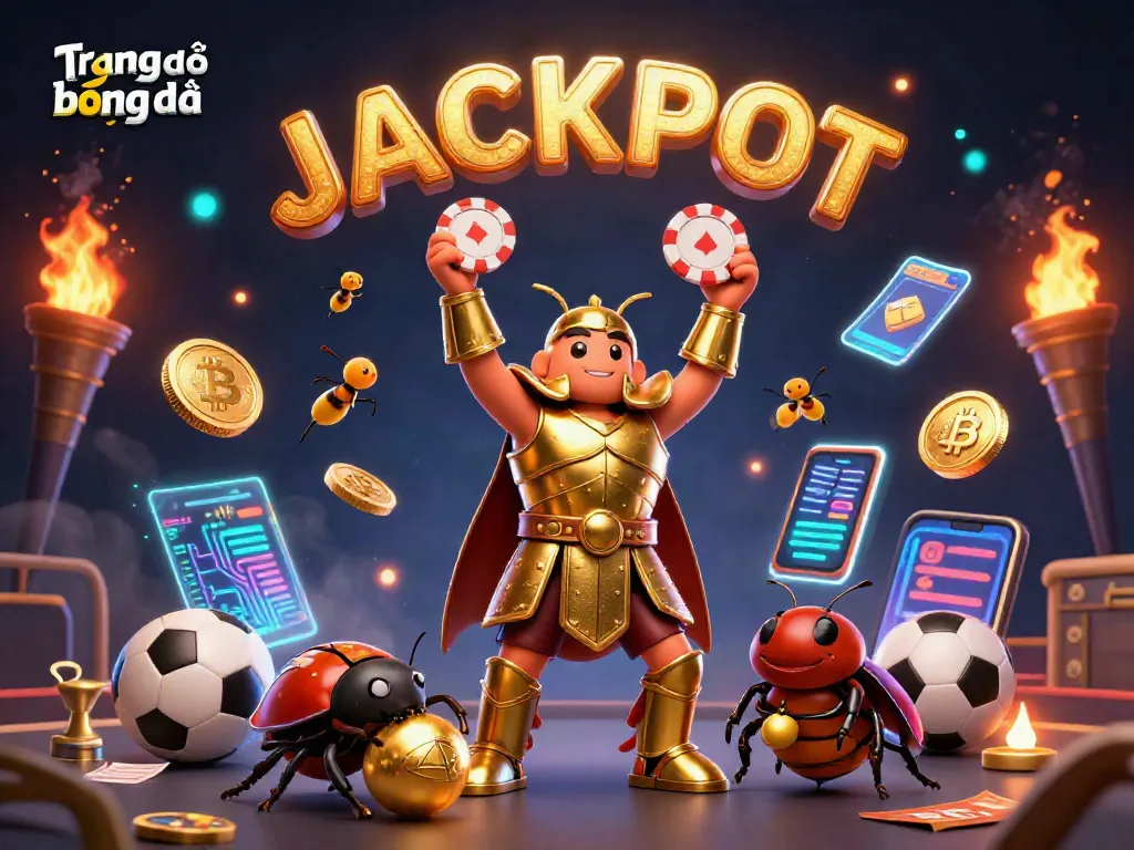 Immerse in Trang cá độ bóng đá with dynamic sports elements and victorious characters in an exciting atmosphere.