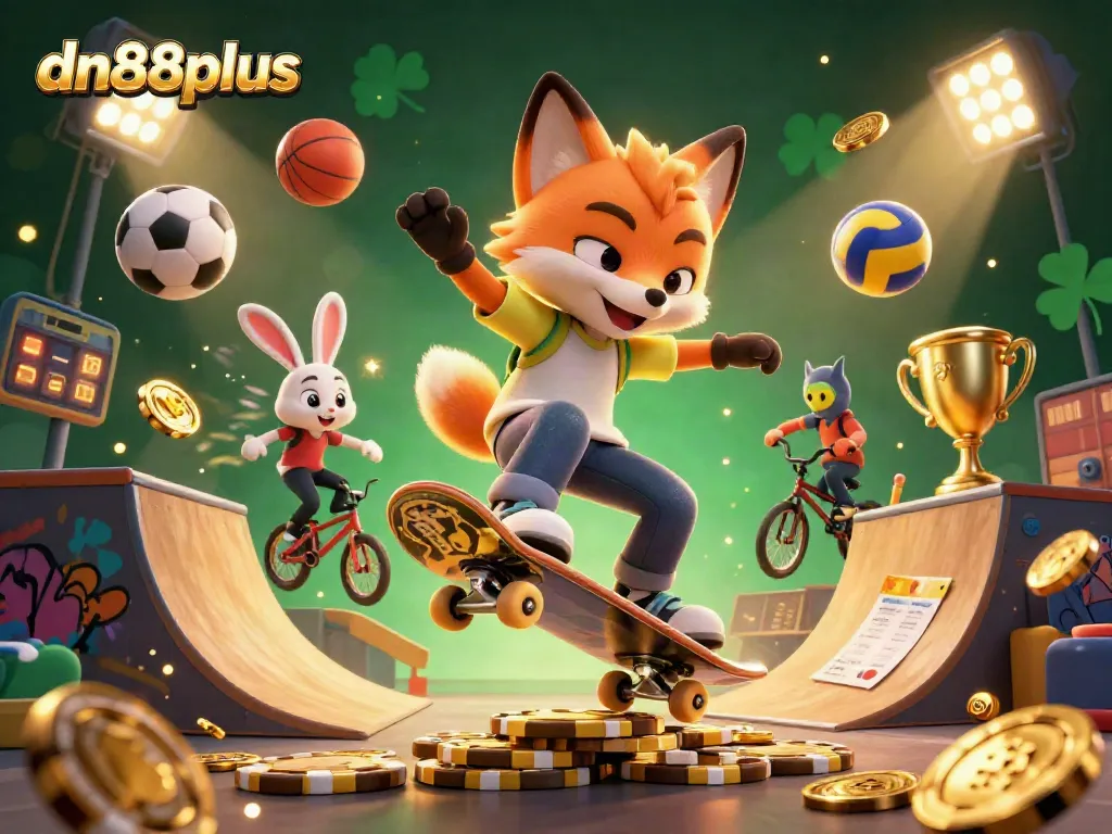 Experience vibrant gaming with dn88plus featuring a fox and rabbit in playful casino-themed action.