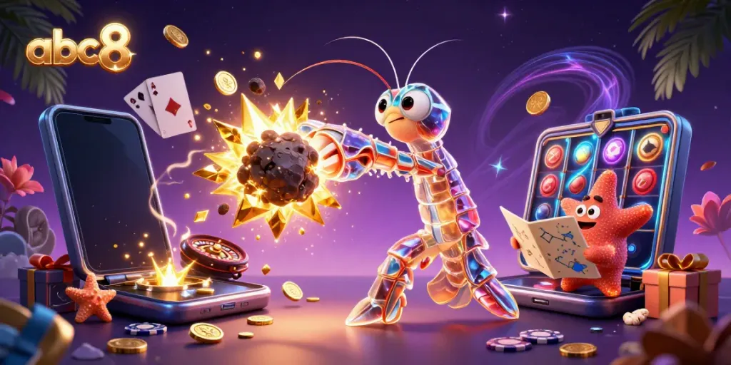 Engage with exciting casino games at abc8 featuring vibrant slot graphics and dynamic gaming action.