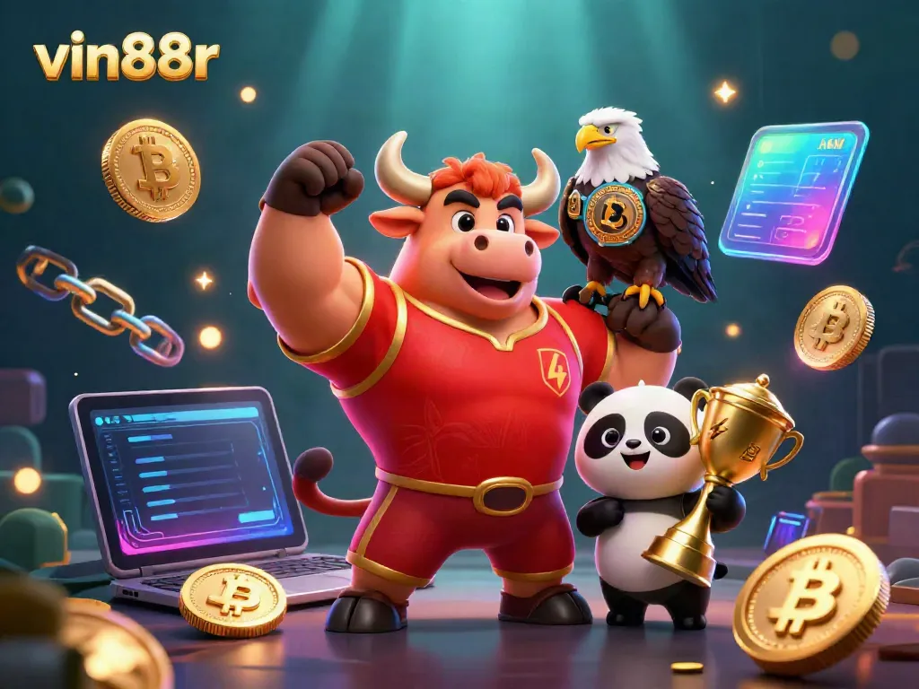 Experience thrilling wins with vin88r's vibrant casino adventure featuring dynamic characters and symbols.