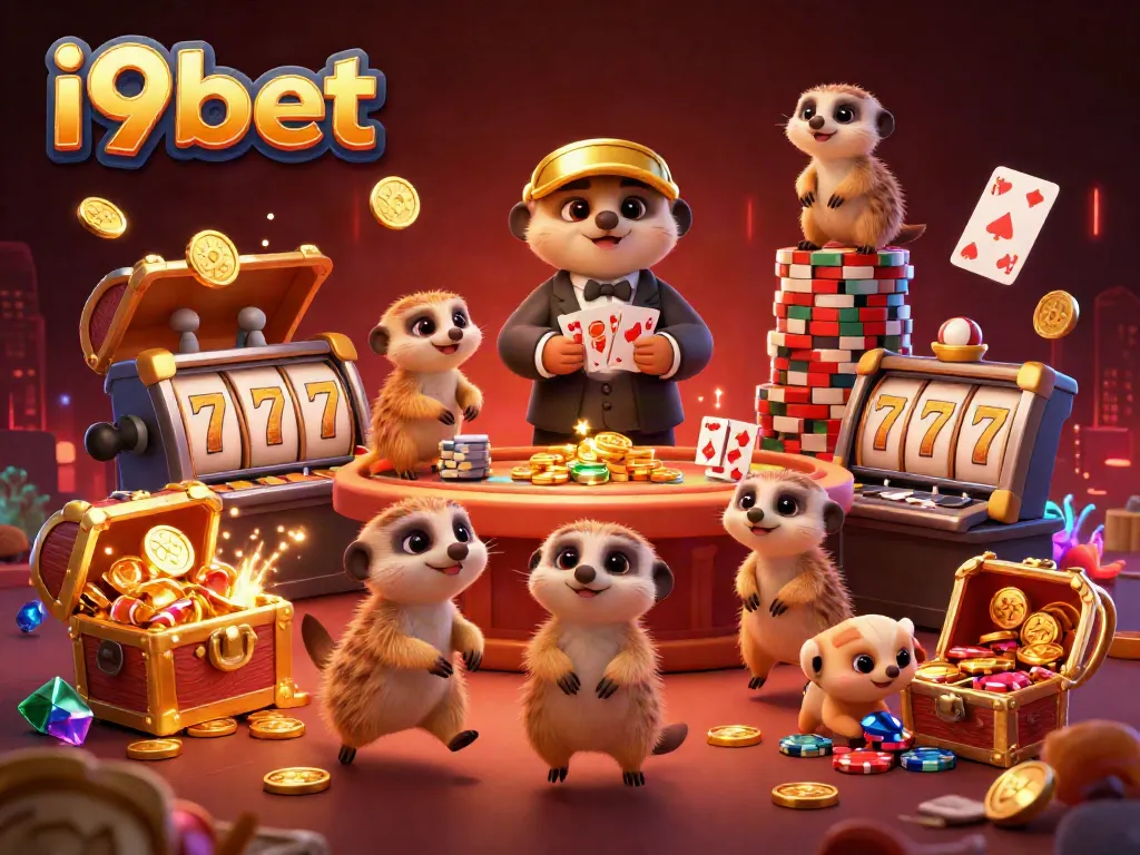 Experience the vibrant i9bet casino action with playful meerkats in a lively game setting.