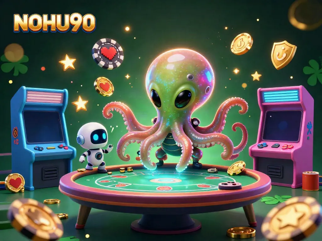 Experience exhilarating gameplay at NOHU90 with a colorful alien poker scene.